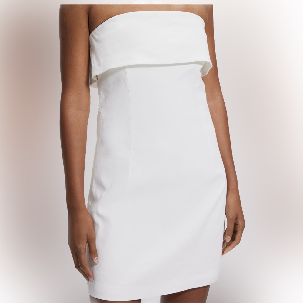 Theory fold over strapless dress